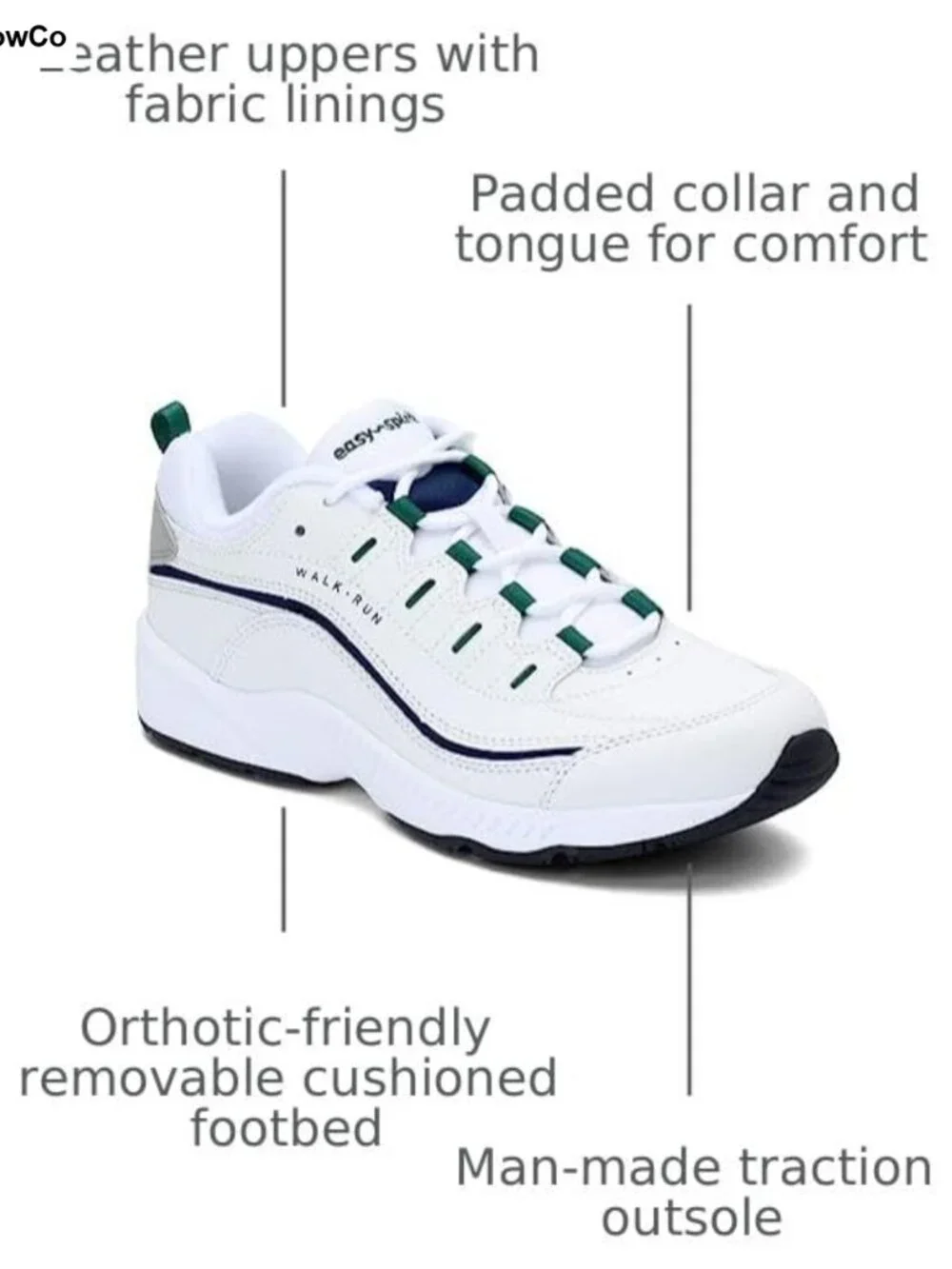 Easy Spirit Romy Women's Leather Walking Shoes Lace Up Orthotic Friendly